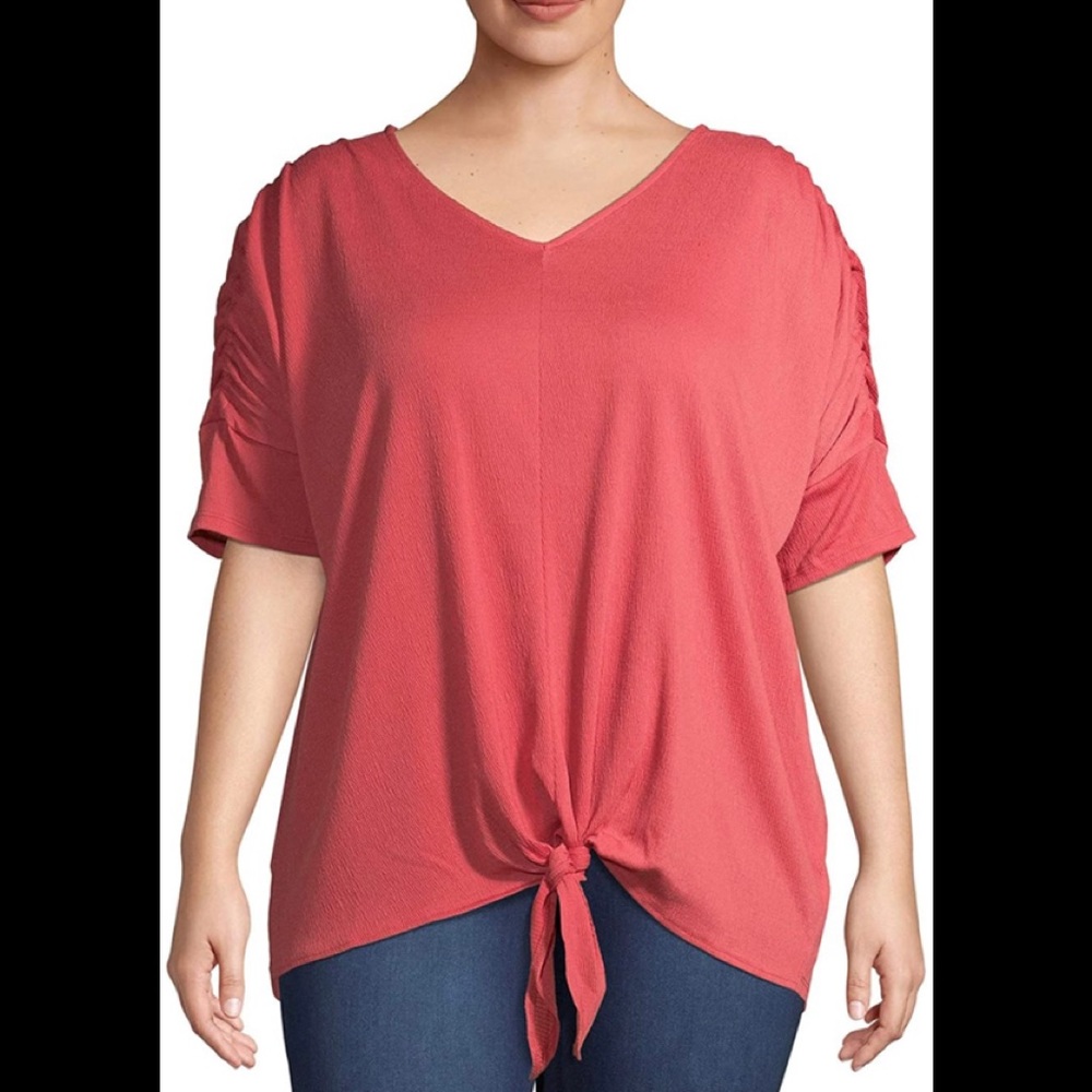 TERRA & SKY 4X Apricot Top 28W-30W Plus ROOMY New Peachy 🍑 Shirt Blouse NEW!
